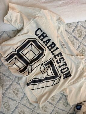 Aeropostale Cream Tee with Black Charleston Graphic